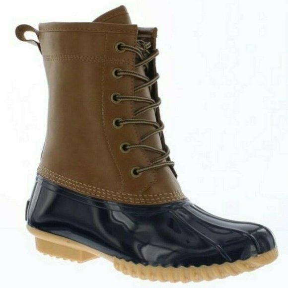 Sporto Shoes - NEW THE ORIGINAL DUCK BOOT By SPORTO Tan / Navy Rain Snow Boots